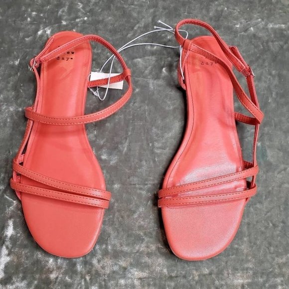 A New Day Kaia Strappy Sandals Coral Red 6 - Picture 6 of 9
